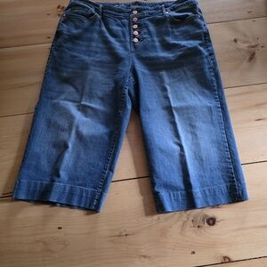 a.n.a Denim Culottes with Button Accents